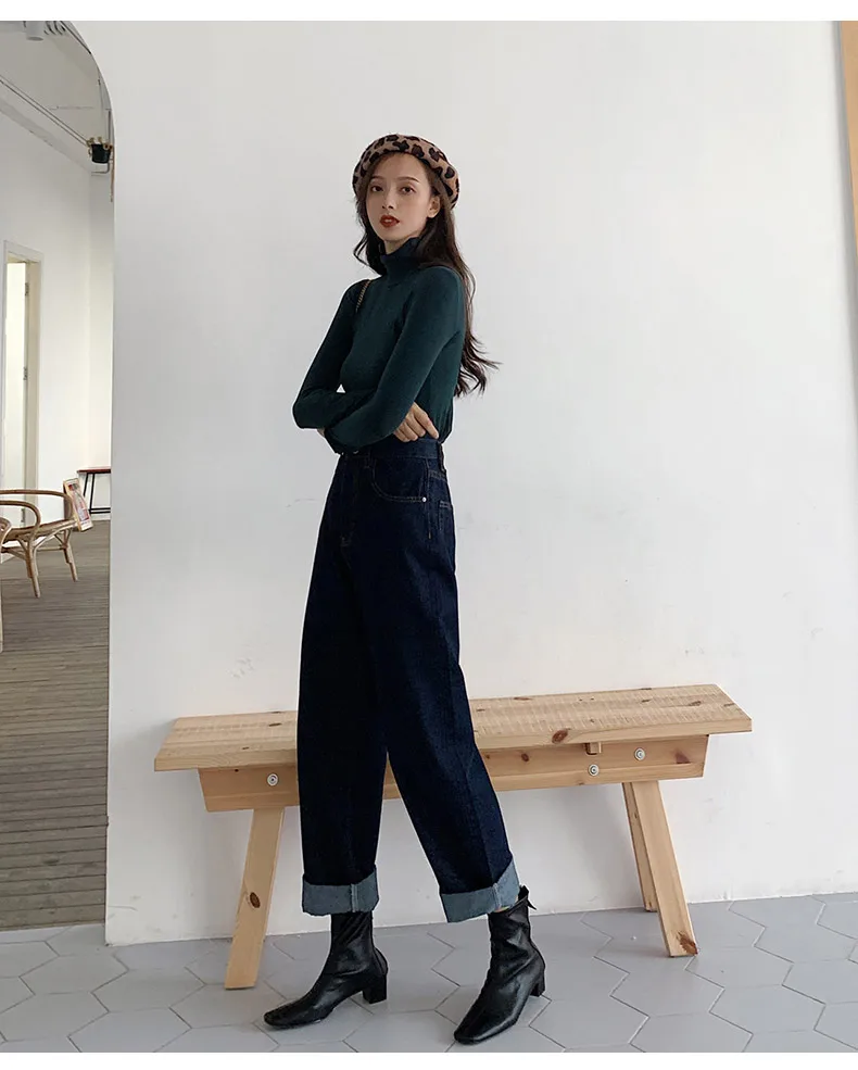 Женские джинсы в стиле High Street широкие брюки свободные джинсовые 2019|Широкие