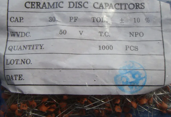 Бесплатная доставка. 1 упаковка 1000 керамических конденсаторов только 30 pf 50 v p |