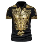 Африканская футболка Дашики с бронзовым принтом, Мужская африканская одежда, летняя африканская одежда с коротким рукавом, уличная футболка для мужчин 3XL