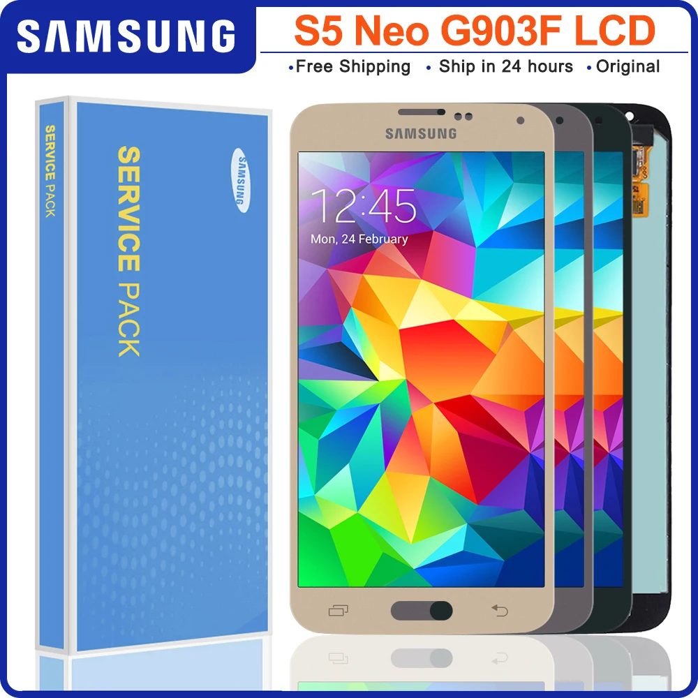 ЖК-экран 5 1 дюйма Super AMOLED для SAMSUNG S5 NEO G903 Samsung G903F сенсорный дигитайзер в сборе |