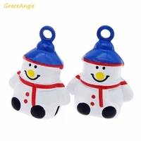 graceangie 5pcs cute snowman shape bells pendant bracelet christmas charms party handmade jewelry xmas decoration accessory