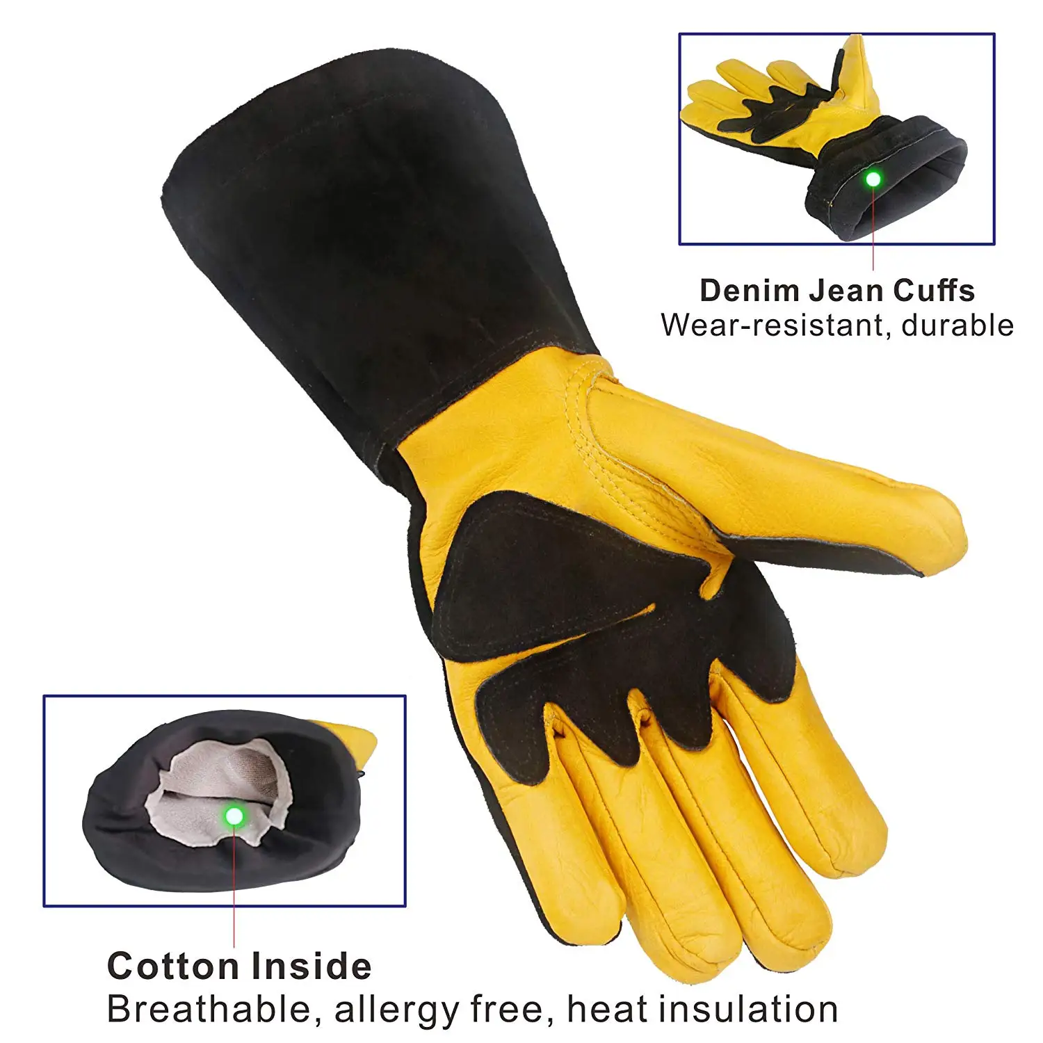 HHPROTECT BBQLeather Forge/Mig/Stick сварочные перчатки жаростойкие рукавицы для
