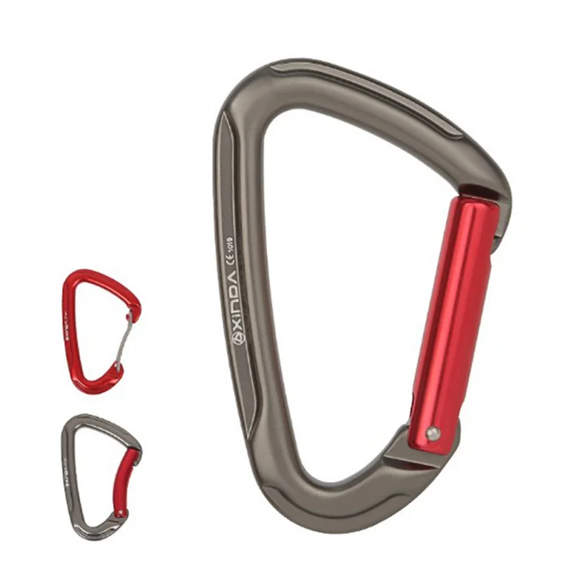 

Outdoor Mountaineering Caving Rock Climbing Carabiner D Shaped Safety Hook Screw Locks Buckle Security Equipement