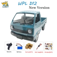 wpl d12 rc car truck 110 suzuki carry blue brushed 260 motor drift climbing on road led light rc toys car for boys kids gifts