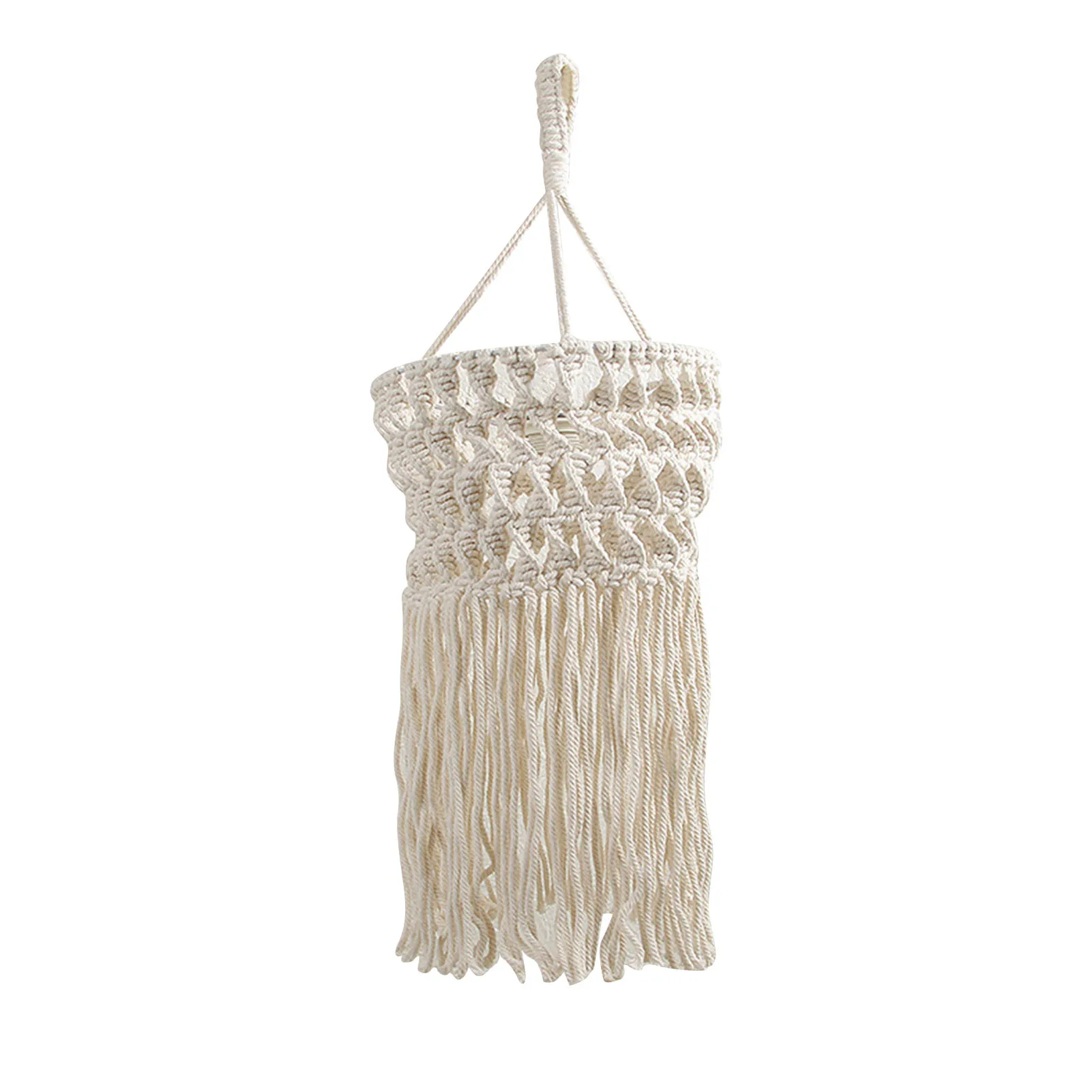 

Cotton Rope Lampshade Bohemian Style Tassel Woven Lampshade Simple Literary Style Hanging Lampshade Home Decoration Lampshade