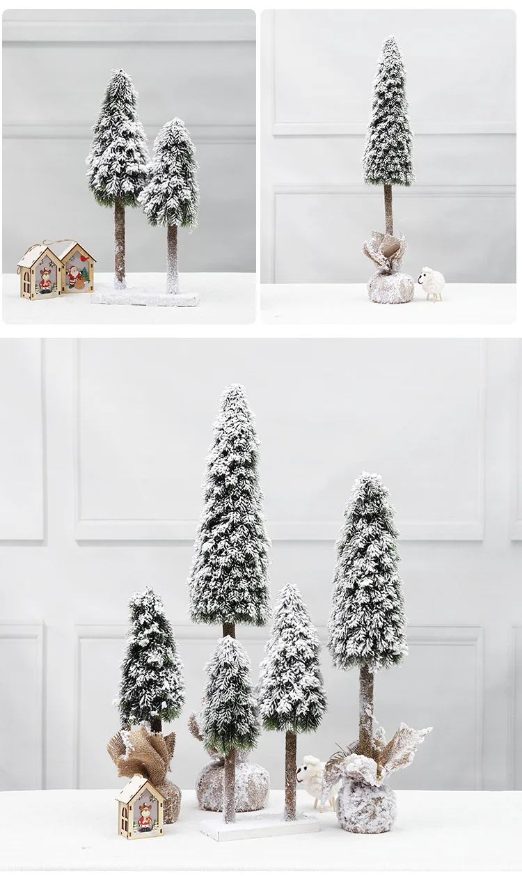 

Christmas Snow Flocking Christmas Tree Decoration Mini Snow Falling Christmas Tree Shopping Mall Window Hotel Scene Decoration