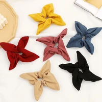 new large star square scrunchies elastic hair bands women solid ponytail holder hair ties rubber bands hair accessories fashion