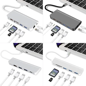 Многофункциональный адаптер Redlai для USB 3,0 HDML для MacBook Pro Air 13 15 16 дюймов 2020 2019 2018 A2179 USB C Type-C HUB