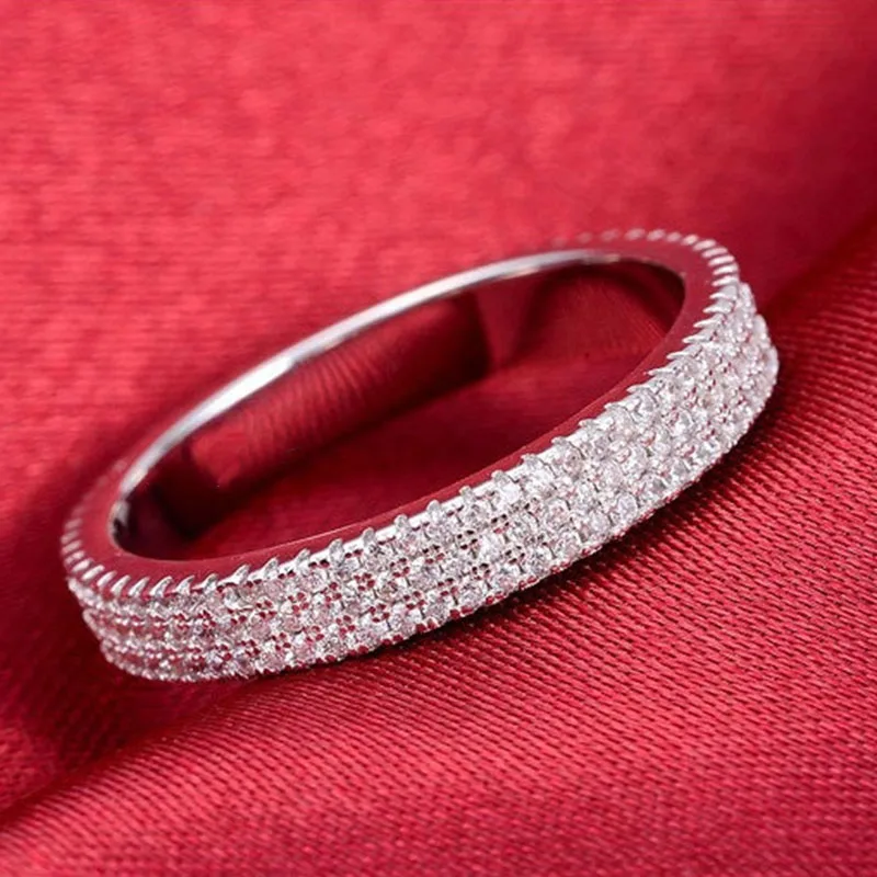 Минималистичные яркие кольца с полным кристаллом для женщин модные ювелирные