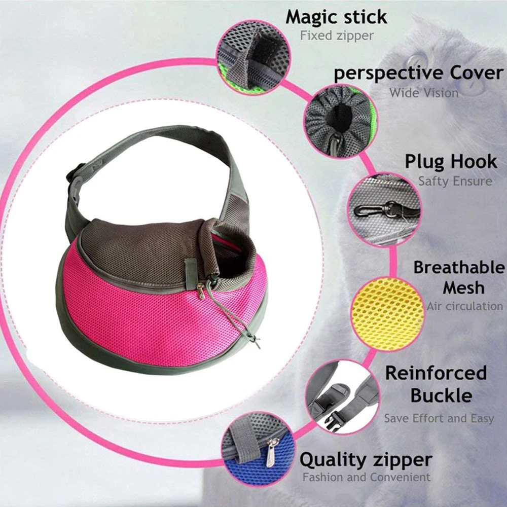 

New One Shoulder Pets Bag Breathable Dog Carrier Outdoor Travel Handbag Pouch Mesh Shoulder Bag Puppy Front Outdoor Cover