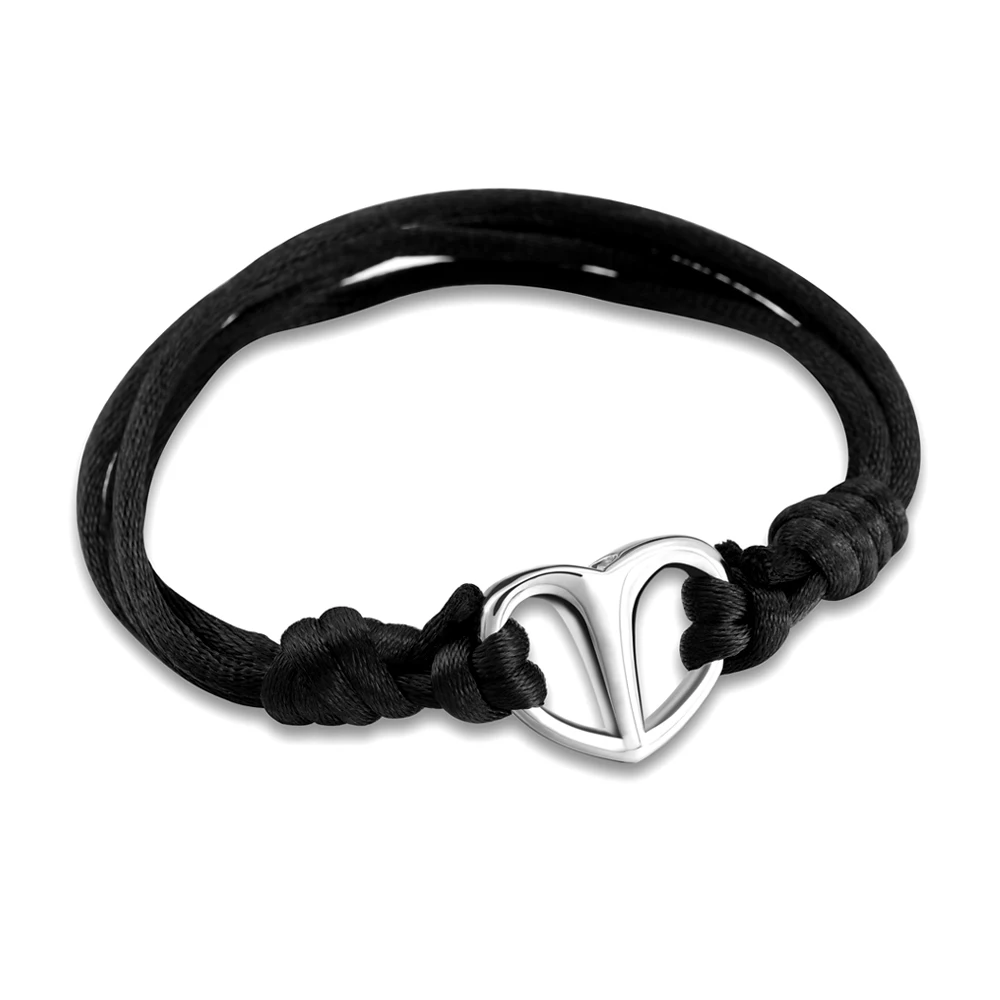 Простая черная веревка любовь сердечко кремация ювелирные изделия Мемориал урна