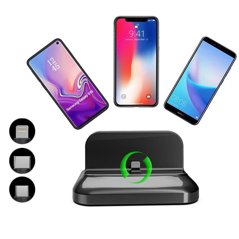 Магнитное зарядное устройство VAORLO для iphone Huawei док-станция Samsung XiaoMi Android Type-C Micro