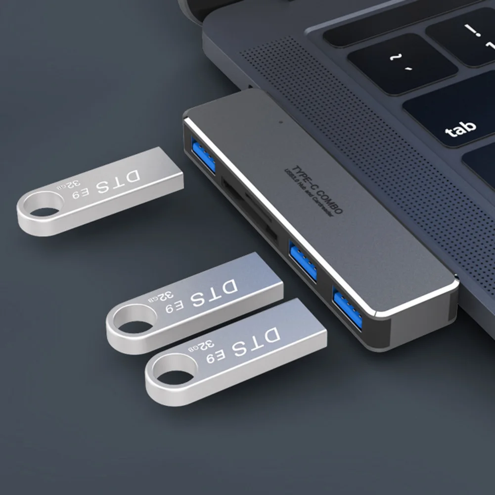 5 в 1 USB C концентратор тип до 3xUSB3. 0 + 1xTF кард-ридер адаптер для MacBook ноутбук Запчасти