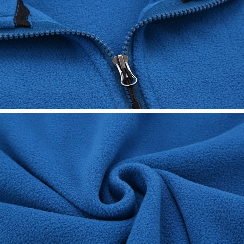 

Men's Fleece Jacket Winter Thermal Warm Solid Color for Hiking Camping Fishing Windpoof New Year Fashion Coat Stand Collar