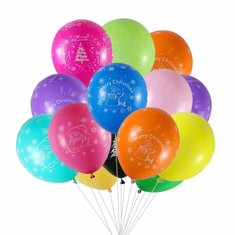50/100 шт. разноцветные рождественские латексные воздушные шары Санта Клаус