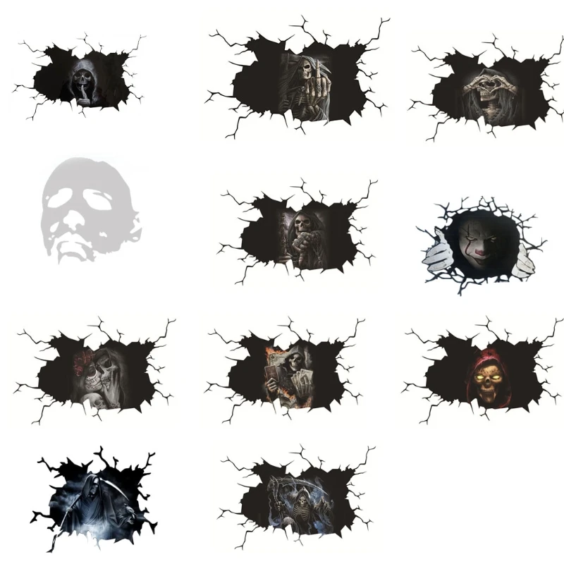 

1 Pc Creative Halloween Decorations Clings for Adults Tags Window Wall Ornaments Party Supplies Skeleton
