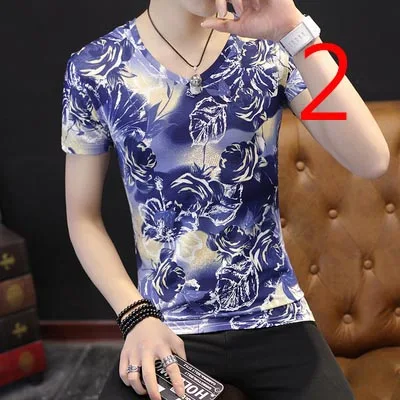

ilk t-shirt men's short-sleeved silk 2019 summer new Korean version of the self-cultivation trend handsome slippery silk shirt