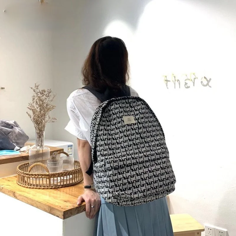 

15-Inch over Printed Letters Backpack Trendy Schoolbag Beautiful Couple Student Backpack Luxury Schoolbag