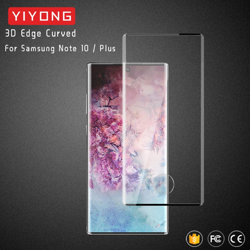 25 шт./лот YIYONG 3D Edge стекло для Samsung Galaxy Note 10 Plus закаленное Защита экрана 9 S S10