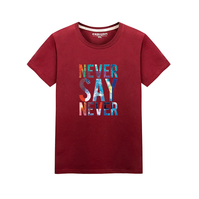New Men T-Shirt Pack Of 2 letter Printed Crewneck Loose T Shirt Mens Short Sleeve 100% Solid Cotton Tops Tee Summer TX141 | Мужская