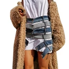 Женская Асимметричная мини-юбка NEWDISCVRY, модная разноцветная юбка с высокой талией в стиле пэчворк, большие размеры, 2020