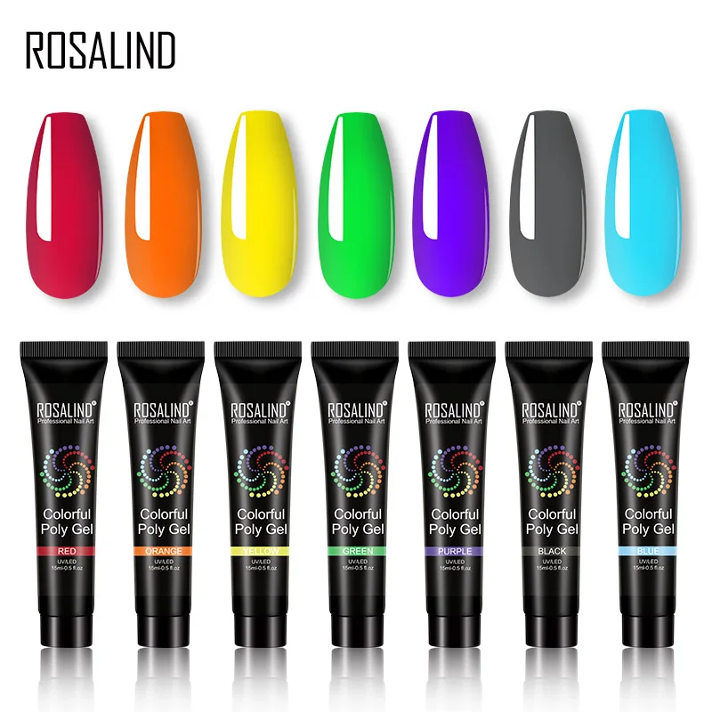 Розалинд Цвет поли лак для ногтей Гель арт дизайн расширение красочный
