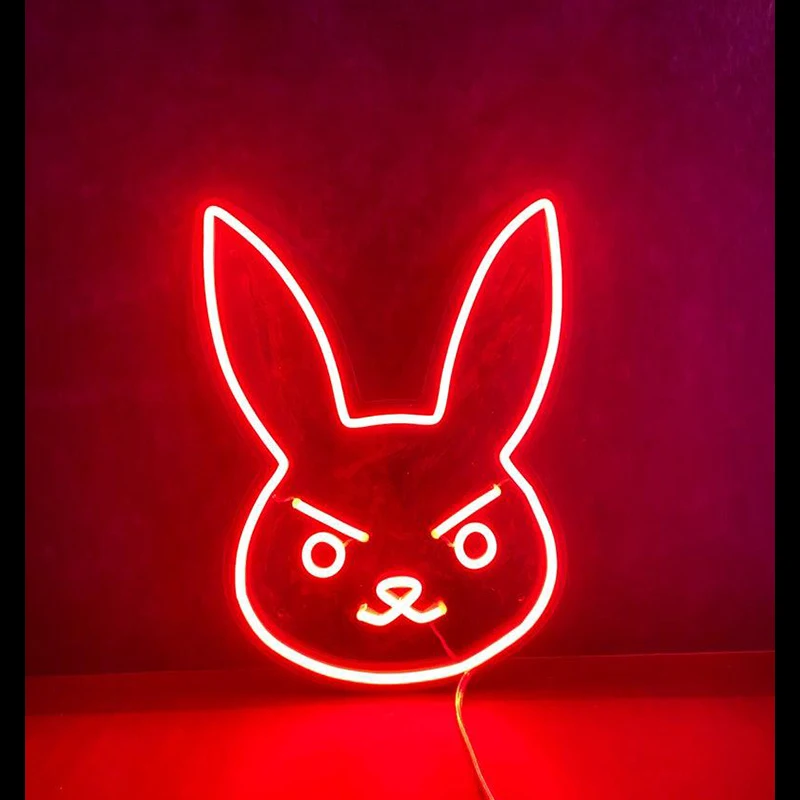 

DVa Bunny Led Neon Sign Custom Decoracion Display Acrylic Flex Cartel Cool Light For Shop Party Gift Home Wall Decor