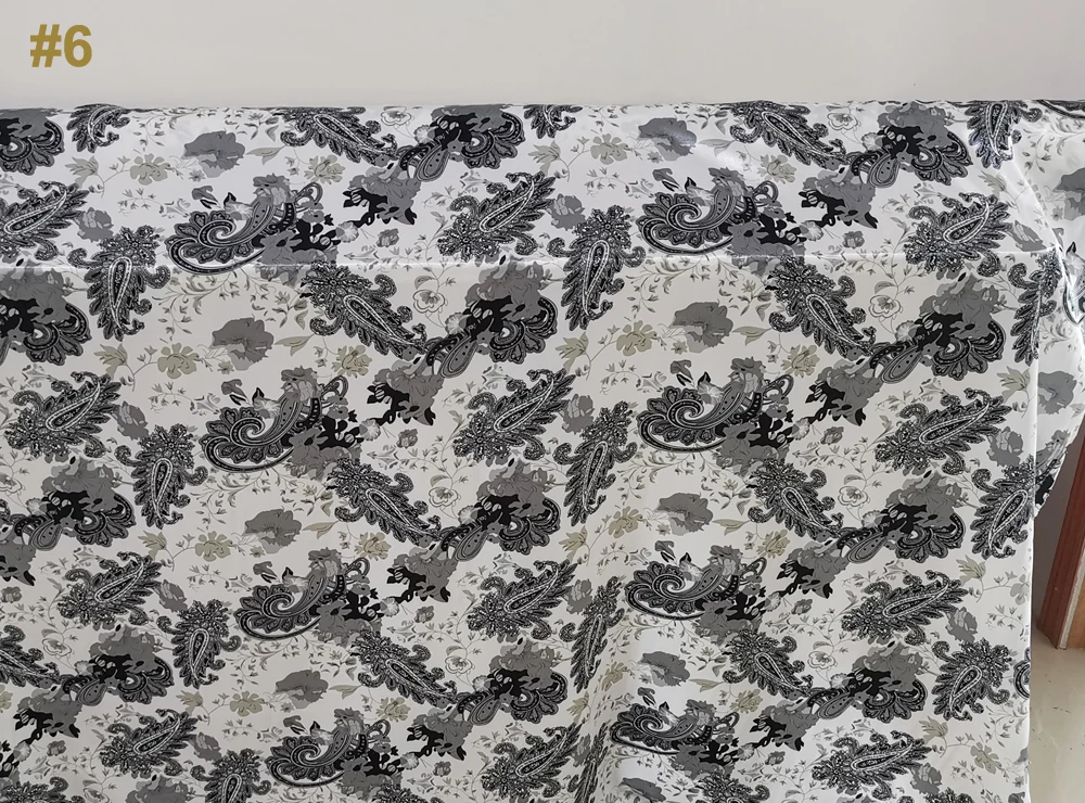 Винтажная атласная ткань с цветочным принтом пейсли мягкая Полиэстеровая шармёз