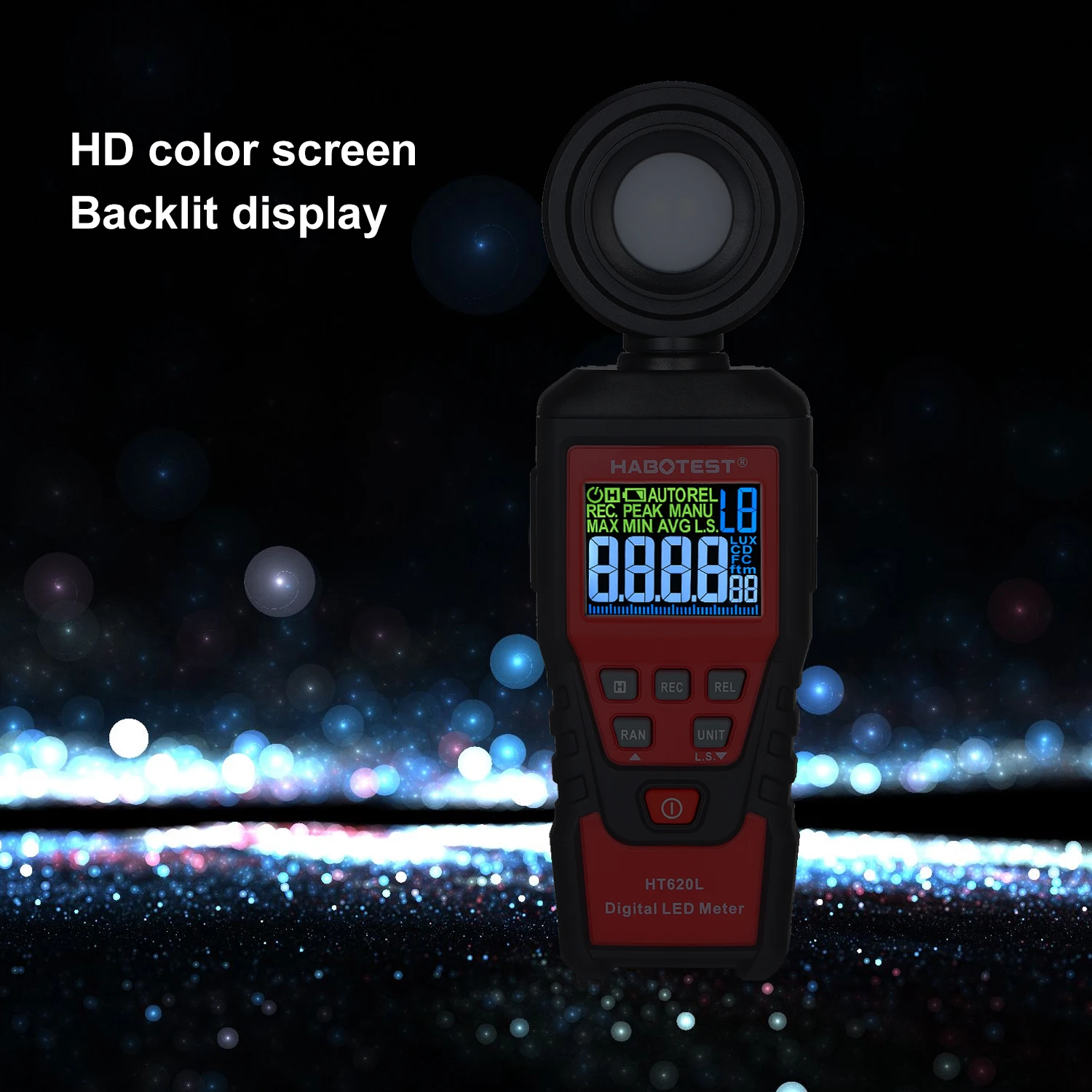 HABOTEST HT620 ручной Цифровой Люксметр с ЖК подсветкой люксовый осветительный