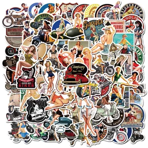 1050100pcs classic retro girl stickers motorcycle laptop guitar luggage waterproof graffiti sticker decal kid classic toys free global shipping