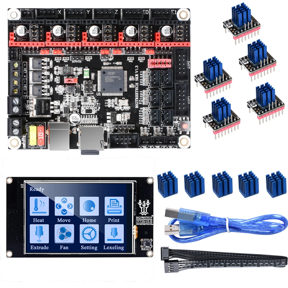 BIGTREETECH SKR V1.3 3d принтер плата управления 32Bit+ BLTouch+ TMC2208 TMC2130 SPI+ TFT35 сенсорный экран 3d принтер части для Ender 3