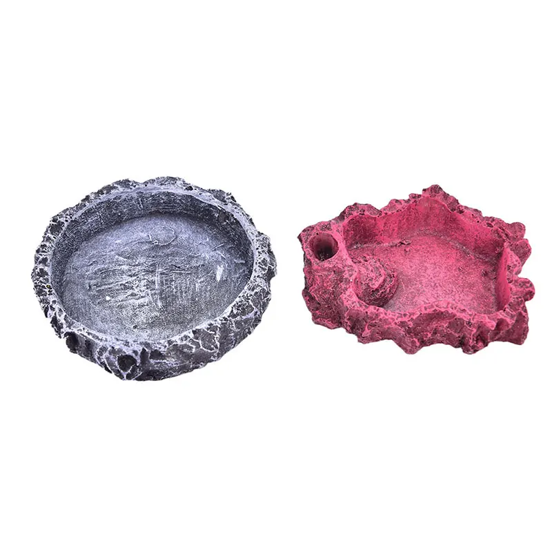 

1pc Pet Feeder Bowl Basin Resin Non-toxic Food Water Pot Reptile Pets Supplies