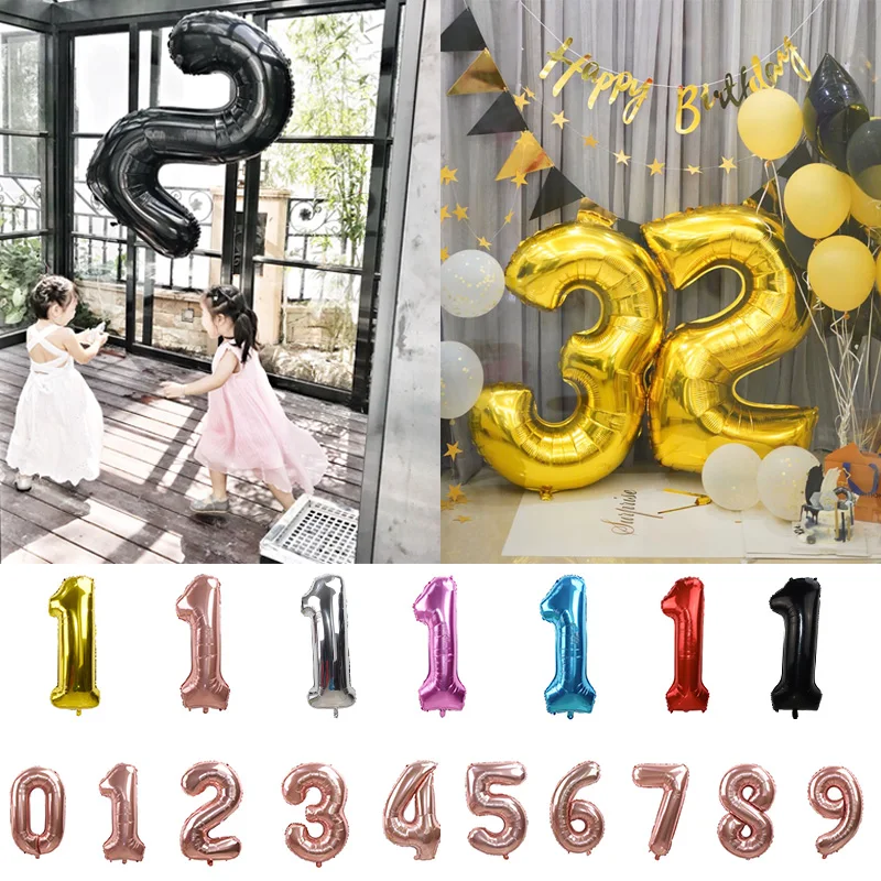 40 дюймов Большой цифровой Фольга шарики розового и голубого детского дня