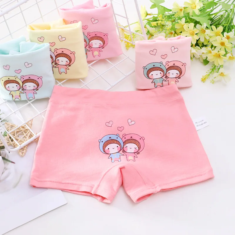 Random colors 5PCS New 4pc/lot Girls Cartoon Underpants Young Girl Boxer Briefs Comfortable Cotton Panties Kids Underwear Baby Girls Clothes - Цвет: Random colors 5PCS
