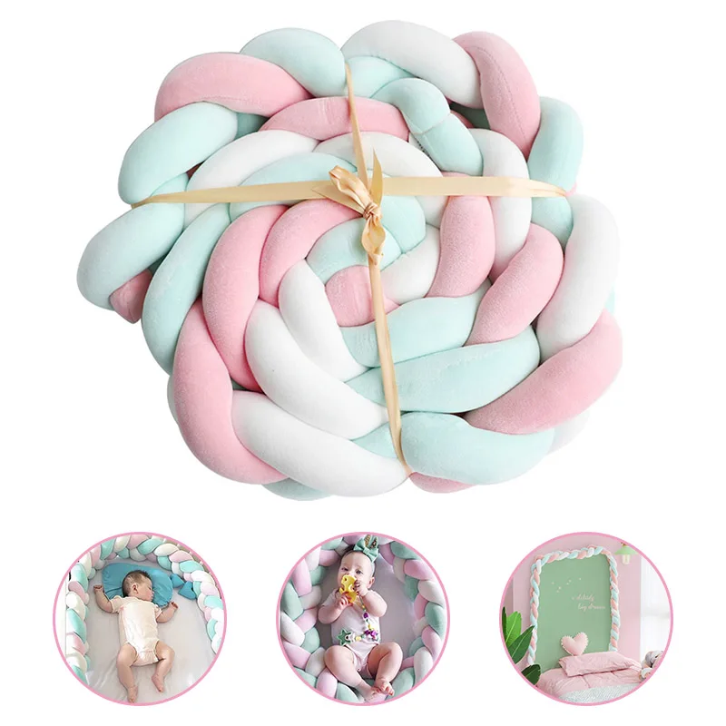 Безопасная подушка для кроватки скандинавский узел бампер новорожденных 2 м