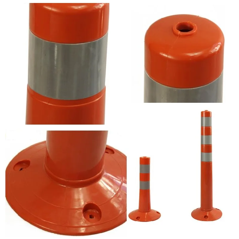

45cm High Warning Reduce Danger PU Road Facilities Crossing Sign Safety Reflective Pile Elastic Column Cone