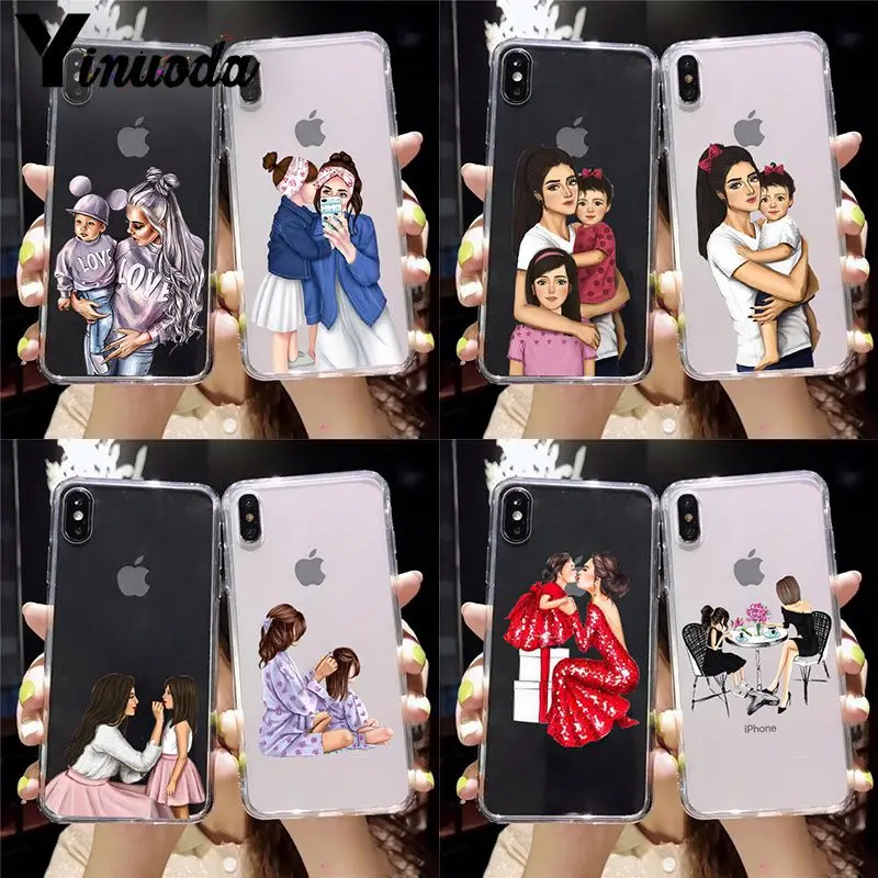 Yinuoda Baby mon girl super mom рукоделие принт рисунок чехол для телефона iPhone 8 7 6 6S Plus X XS MAX 5 5S SE