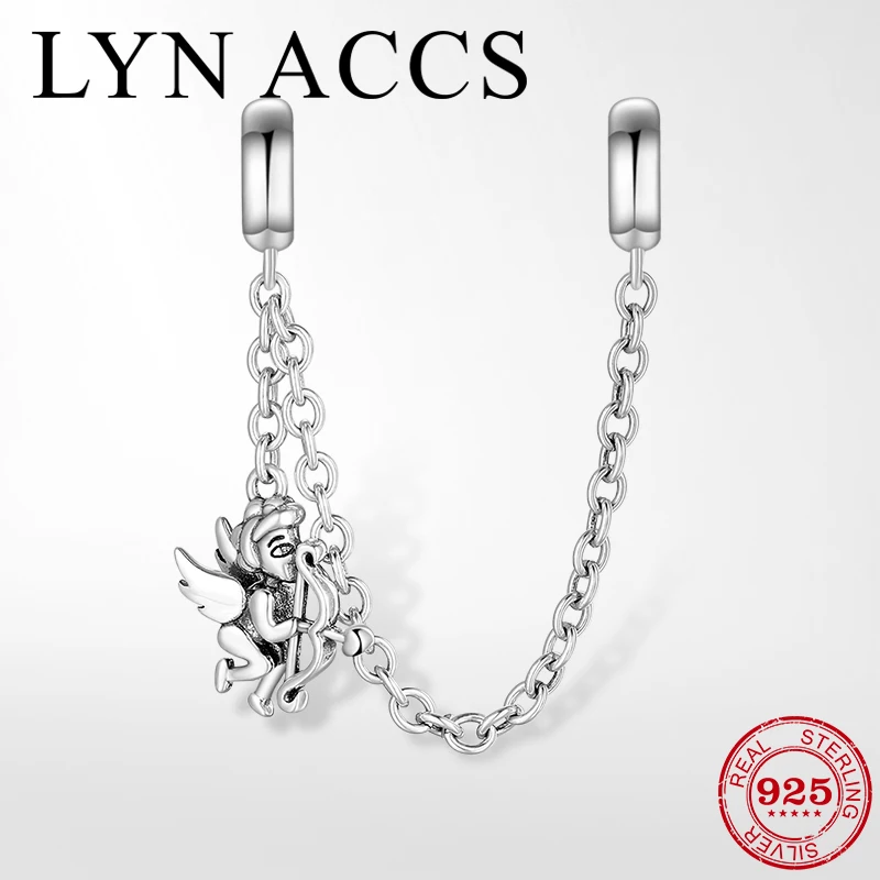 Новые 925 стерлингового серебра стрелы Купидона тонкой безопасности цепи Бусины