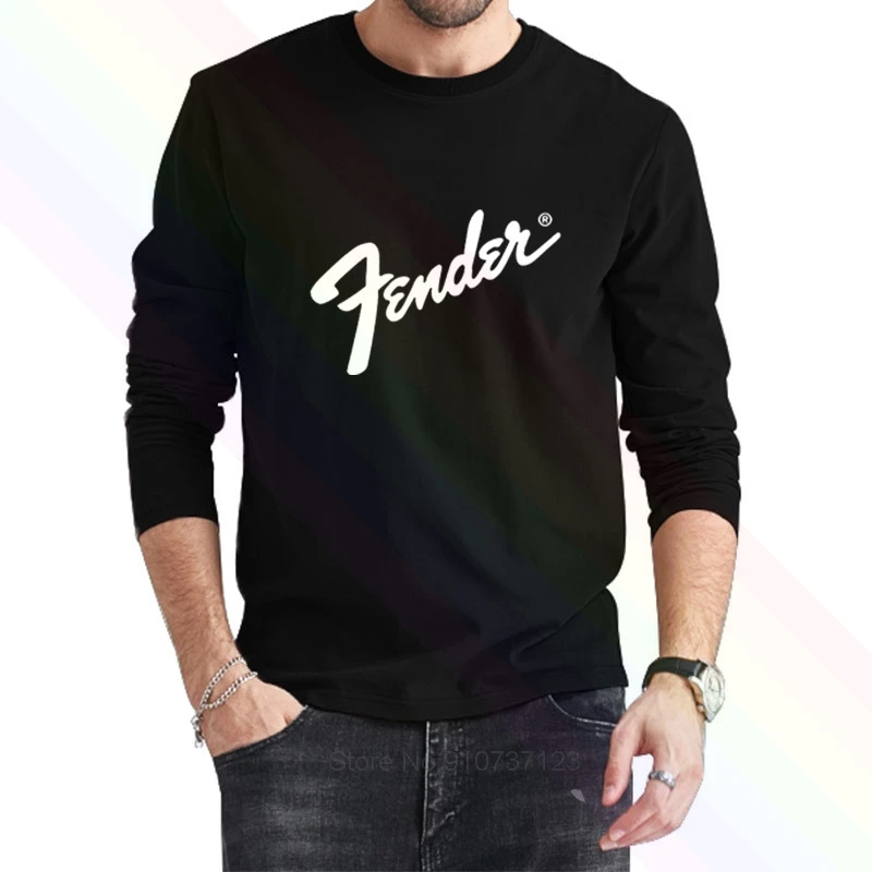 Футболка мужская летняя Классическая черная с длинным рукавом и логотипом
