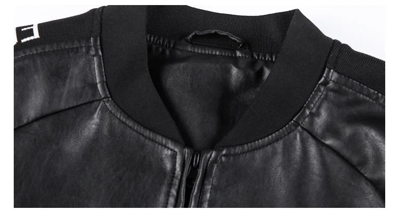 

LANDISTO EU size hot sale Letter decorati men jacket PU leather jacket men clothing jacket for men style Motorcycle jacket