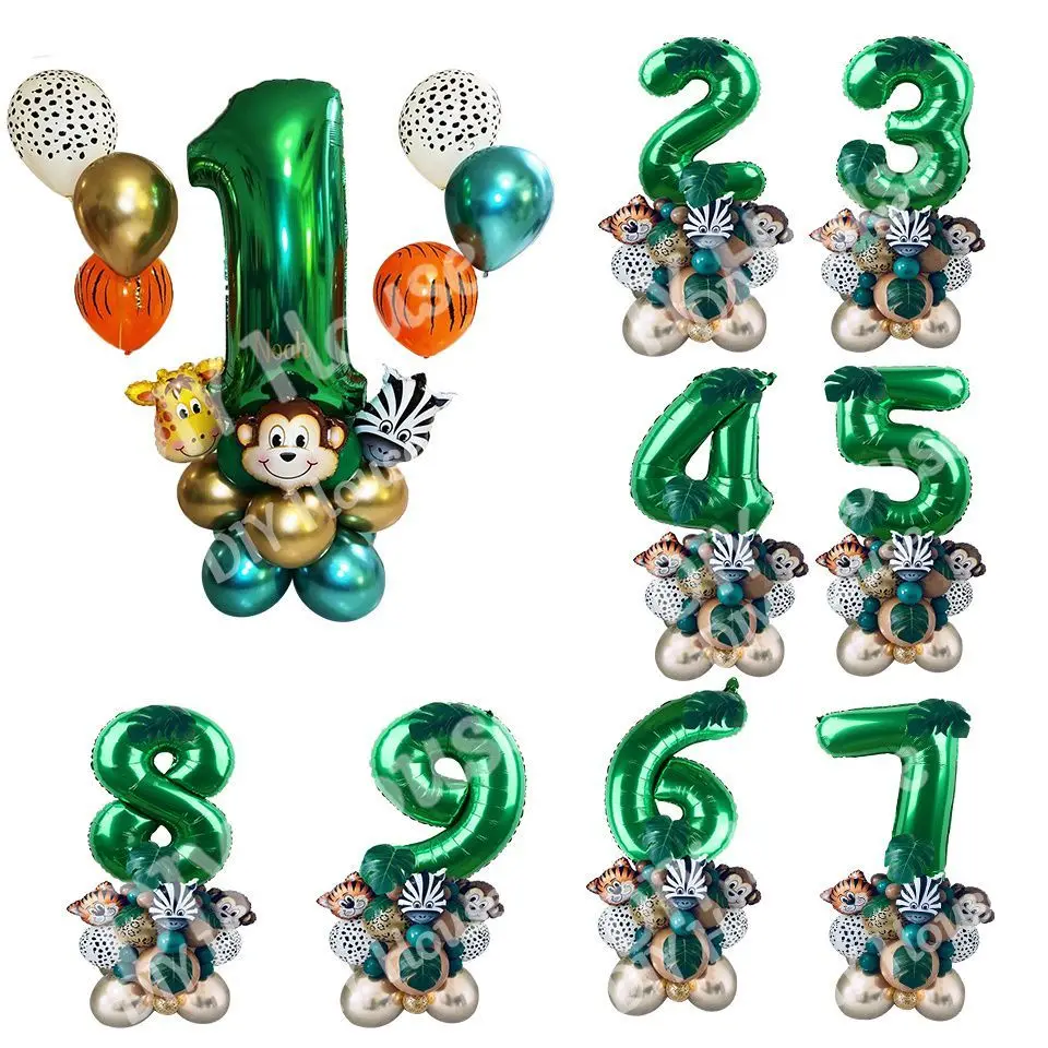 Лидер продаж! 35 шт. в виде животных для вечеринки стиле сафари набор воздушных
