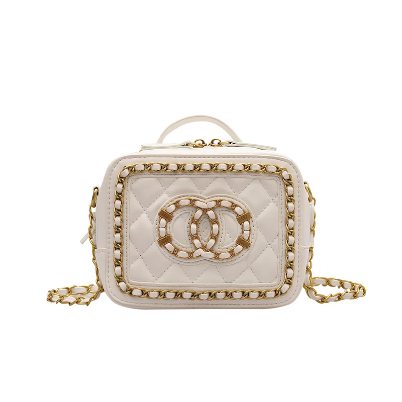 

2021 New Women Check Shoulder Bag Luxury Designer Female Stripe Messenger Bag High Quality Leather Fashion Chain Handbags Purse