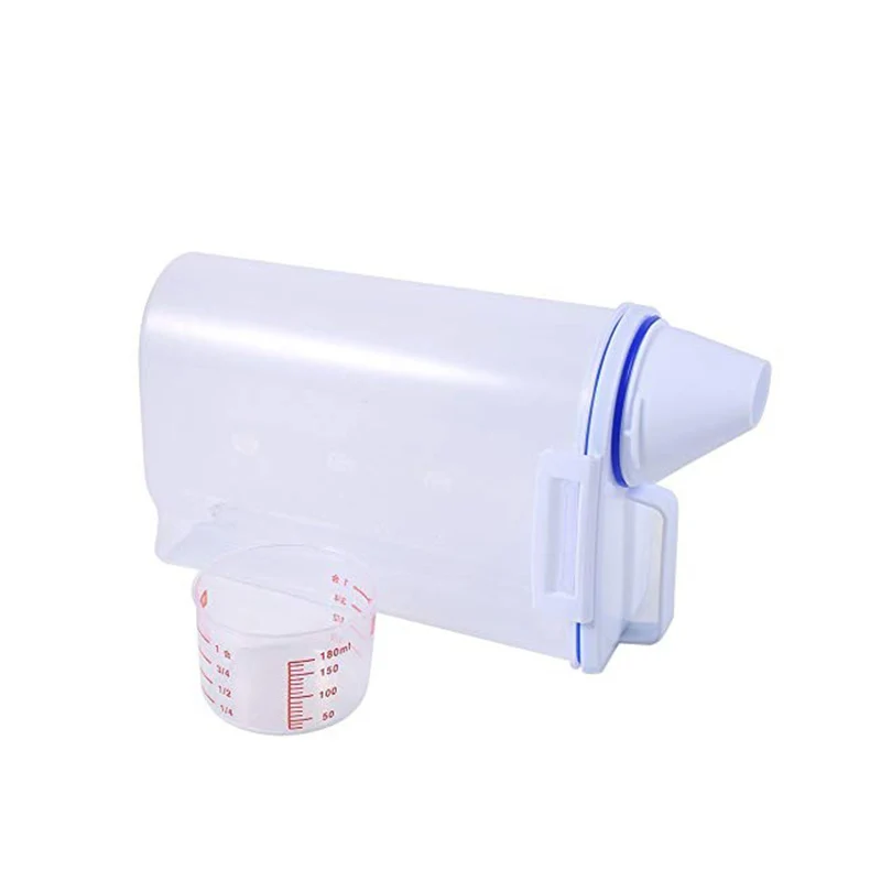 

Dry Food Dispenser Puppy Dog Feeder Food Container Feeder With A Measuring Cup Portable Pets Dog Cat Food Storage Container