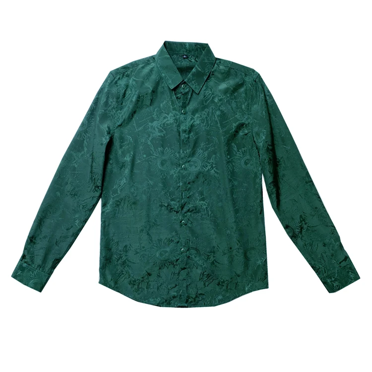 Мужские Роскошные зеленые рубашки Мужская осенняя одежда в британском