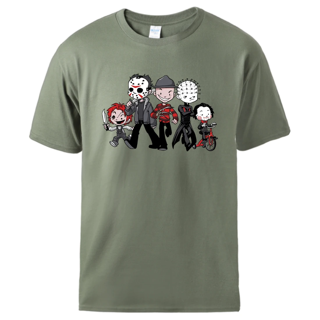 

Horror Movie Jason Clown Print Man T shirt 100% Cotton Tee 2021 Summer Short Sleeve Graphic Tee Funny Cartoon Movie Tshirts