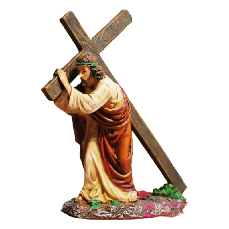 

Иисус, статуэтка Креста, религиозные фигурки, христианские полимерные настольные украшения 85DA