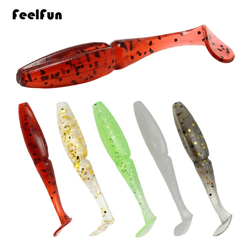 FeelFun 10 шт./лот новые силиконовые приманки мягкие Shads рыболовные 6 см 1 4 г резиновые