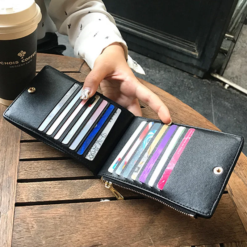 Женская ультратонкая кожаная сумка для монет из конского волоса с отделением