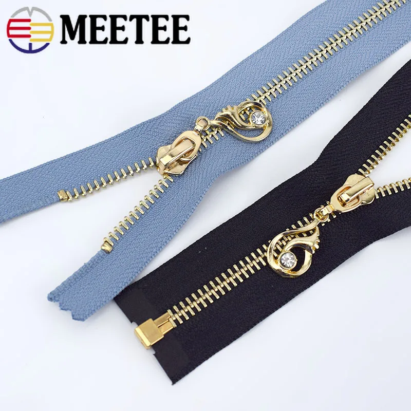 

5/10pcs Meetee 85cm 5# Auto Lock Open-end Zippers Jackets Coat Metal Zipper DIY Bags Decoration Zip Sewing Accessories