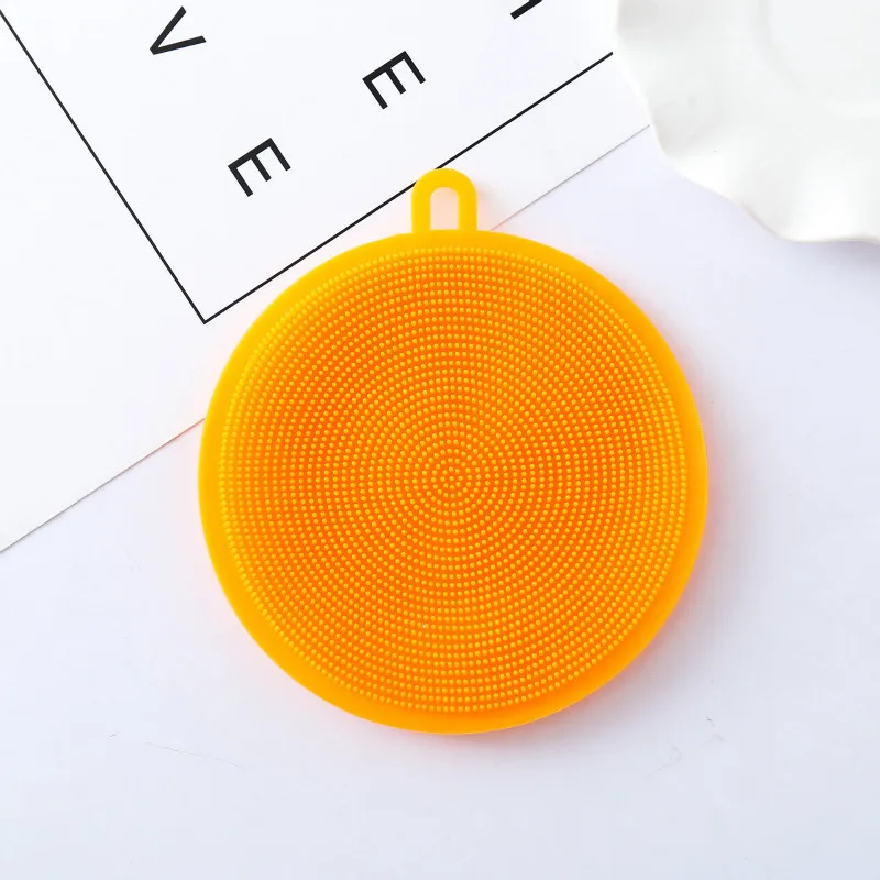 

Silicone Dish Washing Brush Bowl Pot Pan Fruit Wash Cleaning Brushes Cooking Cleaner Sponges Scouring Pads Kitchen Accessories